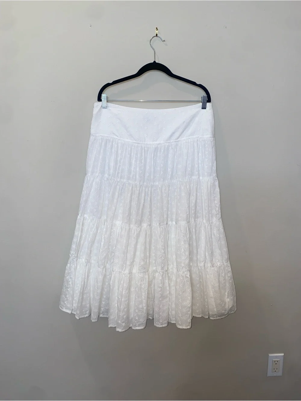 Dolls Kill Y2K Cottagecore White Tiered Ruffle Maxi Skirt